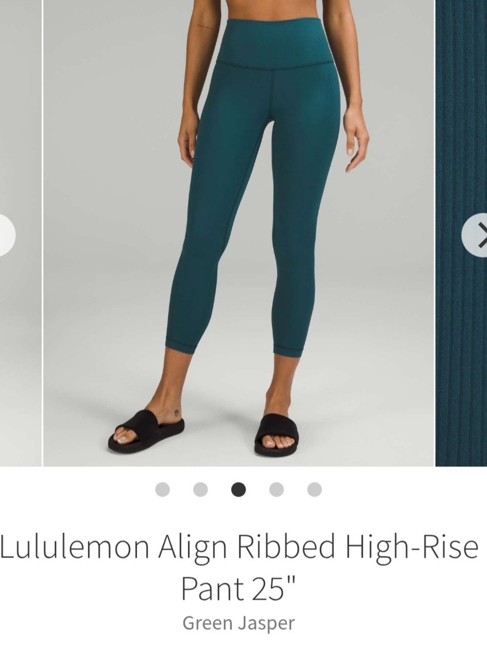 lululemon athletica Align Ribbed High-Rise 25" Pant - Teal Green Jasper Size 6